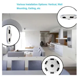 AE09 Fish Eye Chakra Wireless 360* Panoramic WiFi IP 1080p Camera with Infrared Night Vision,Live View,Two Way Communication, Motion Detection, 360 *Remote View On Mobile