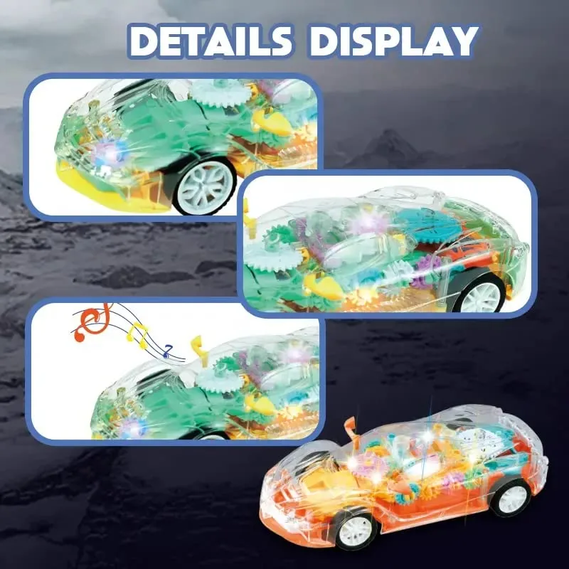 ZT08  Remote Control Concept Musical and 3D Lights Kids Transparent Car, Toy for 2-5 Year Kids Baby Toy Recharbeable Battery Included - Image 3