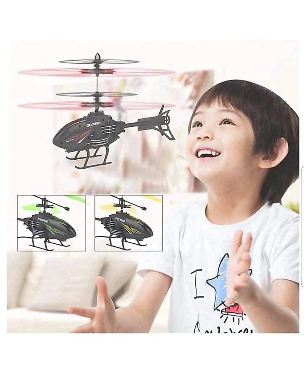 ZT06 Outdoor Flying Helicopter with Hand Induction Watch | Electronic Radio RC Remote Control Toy | Charging Helicopter with 3D Light & Safety Sensor for Kids(Multi Color) - Image 6