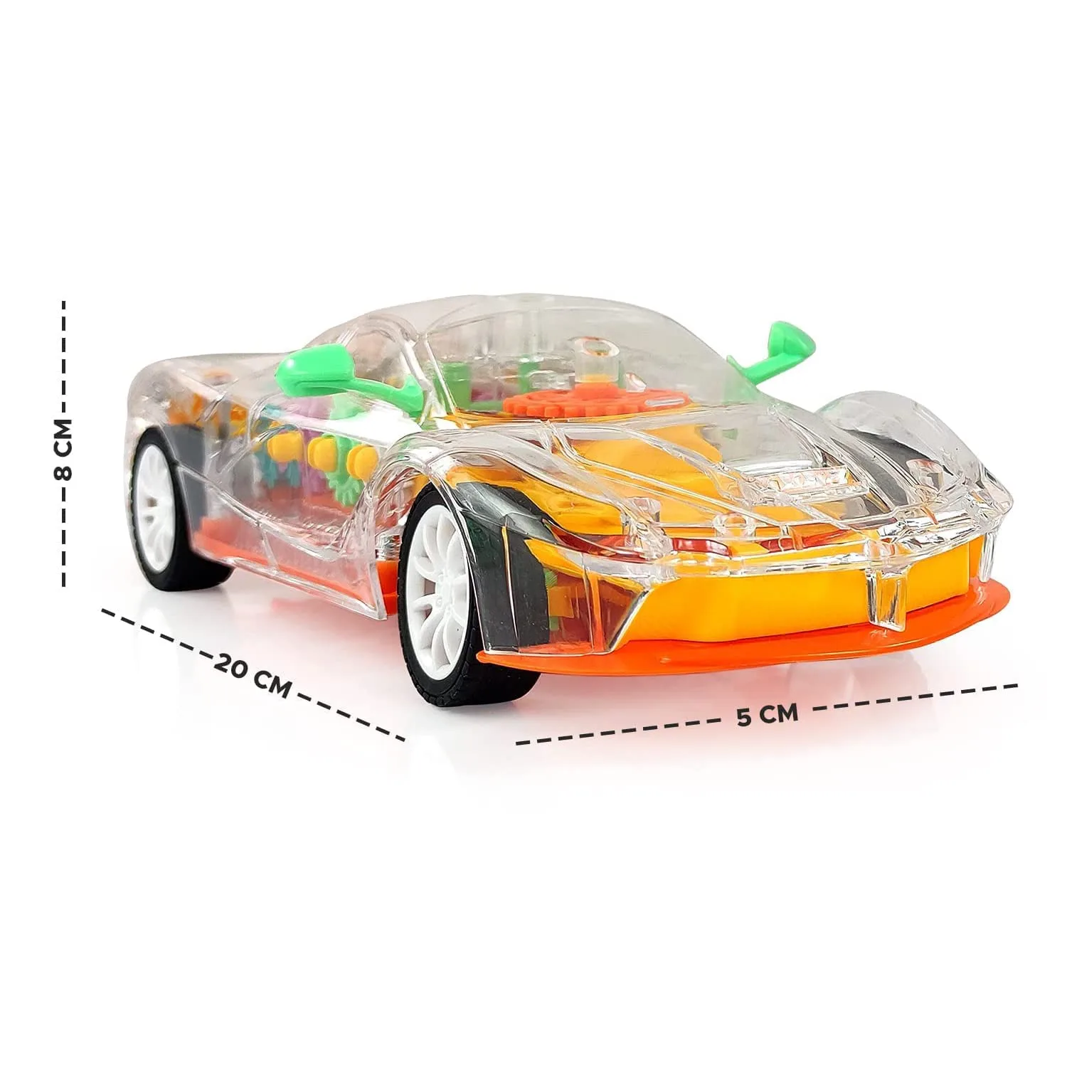ZT08  Remote Control Concept Musical and 3D Lights Kids Transparent Car, Toy for 2-5 Year Kids Baby Toy Recharbeable Battery Included - Image 5