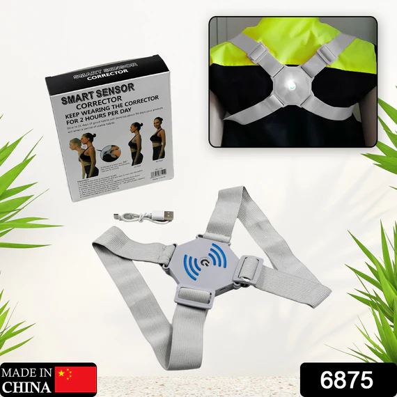 6875 SMART BACK POSTURE CORRECTOR, SHOULDER AND BACK POSTURE BAND POSTURE REMINDER WITH SMART VIBRATION SENSOR REMINDER FOR KIDS MEN AND WOMEN