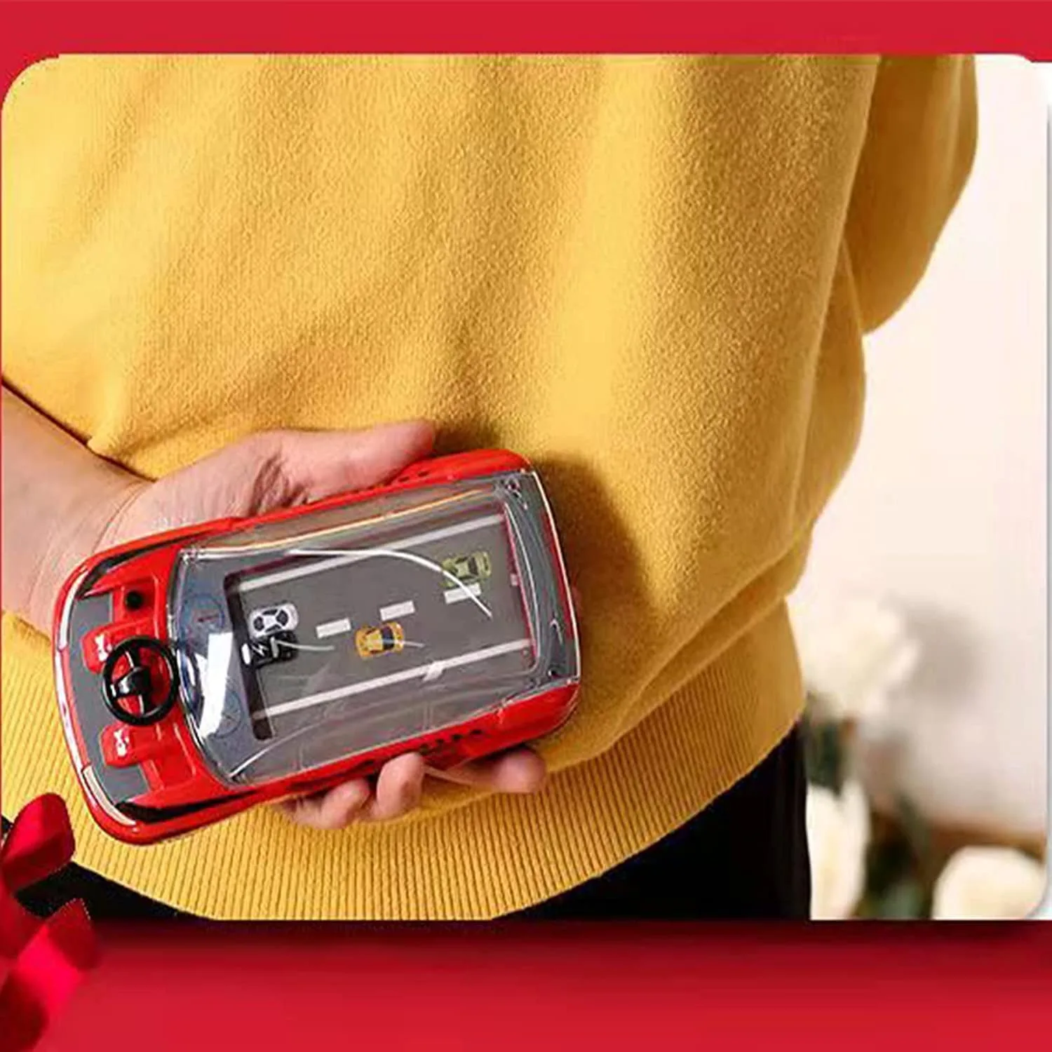 ZT04 Hand-Held Car Game Portable Adventure Game Machine Speed Car Toy, Children's Toy Manual Puzzle Simulation Racing Machine Steering Wheel - Image 4