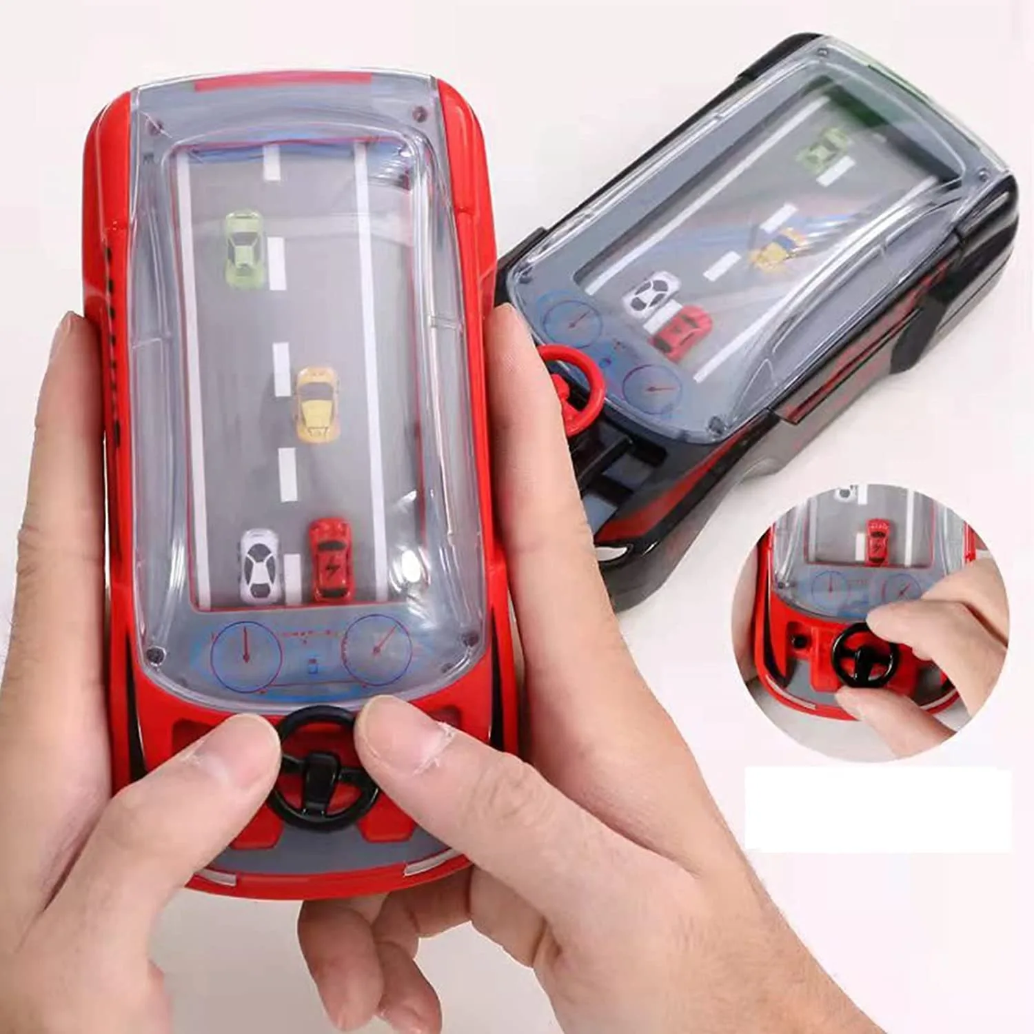 ZT04 Hand-Held Car Game Portable Adventure Game Machine Speed Car Toy, Children's Toy Manual Puzzle Simulation Racing Machine Steering Wheel - Image 5