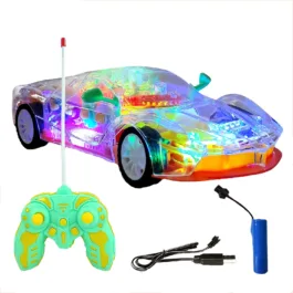 ZT08  Remote Control Concept Musical and 3D Lights Kids Transparent Car, Toy for 2-5 Year Kids Baby Toy Recharbeable Battery Included