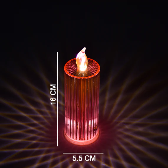 6243 BIG SIMPLE CANDLES FOR HOME DECORATION, CRYSTAL CANDLE LIGHTS (MULTICOLOR) - Image 3