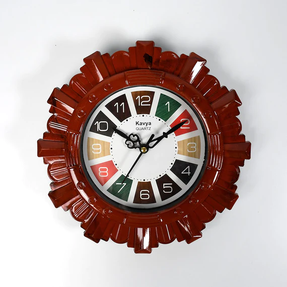 4918 WOODEN LOOK DESIGNER WALL CLOCK PLASTIC DECORATIVE LATEST WALL CLOCK BATTERY OPERATED ROUND EASY TO READ FOR ROOM/HOME/KITCHEN/BEDROOM/OFFICE/SCHOOL - Image 2