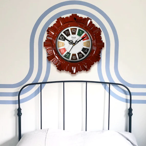 4918 WOODEN LOOK DESIGNER WALL CLOCK PLASTIC DECORATIVE LATEST WALL CLOCK BATTERY OPERATED ROUND EASY TO READ FOR ROOM/HOME/KITCHEN/BEDROOM/OFFICE/SCHOOL - Image 6