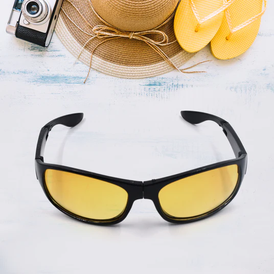 7726 PROTECT SUNGLASSES | CLEAR VISION GLASSES FOR DRIVING CAR & BIKE RIDING YELLOW/BLACK GLASSES FOR MEN AND WOMEN - Image 2