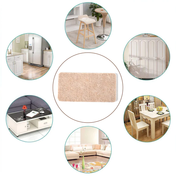 9134 FURNITURE PAD SQUARE FELT PADS FLOOR PROTECTOR PAD FOR HOME & ALL FURNITURE USE (PACK OF 4 PC) - Image 2
