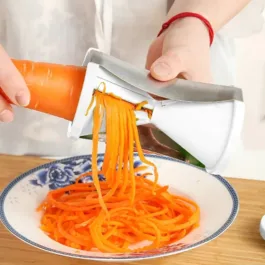 1852A PORTABLE SPIRALIZER VEGETABLE SLICER HANDHELD SPIRALIZER PEELER STAINLESS STEEL SPIRAL SLICER FOR SALAD VEGETABLES FRUIT SLICER