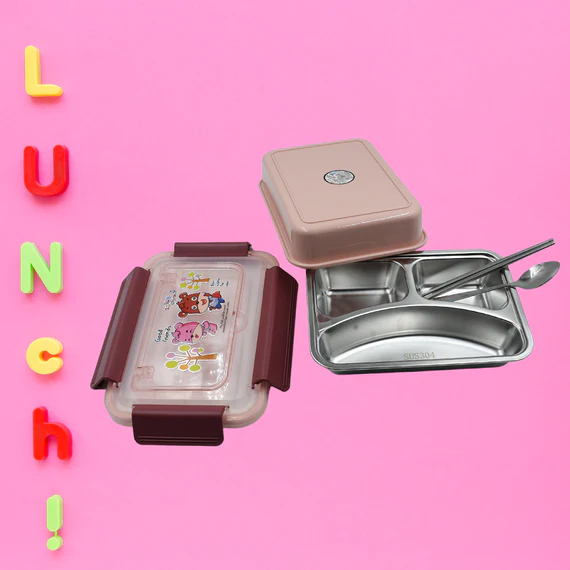 5954 FOOD‑SAFE MATERIALS KIDS LUNCH BOX WITH STEEL SPOON & CHOPSTICKS COMPARTMENT IS DESIGNED MADE OF 304 STAINLESS STEEL EASY TO CLEAN FOR SCHOOL FOR CAMPING FOR WORK FOR HOME, OFFICE - Image 4