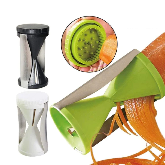 1852A PORTABLE SPIRALIZER VEGETABLE SLICER HANDHELD SPIRALIZER PEELER STAINLESS STEEL SPIRAL SLICER FOR SALAD VEGETABLES FRUIT SLICER - Image 5