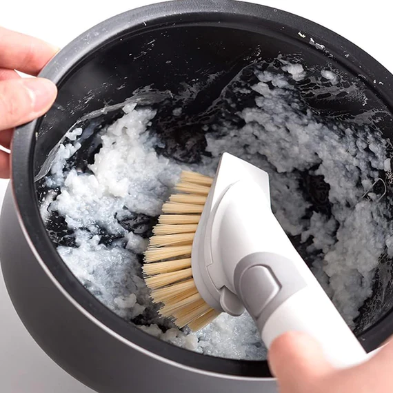 5939 CLEANING BRUSHES SET, SCRUB BRUSH BATHROOM BRUSH, LONG HANDLE LIQUID DISPENSER POT WASHING BRUSH - Image 3