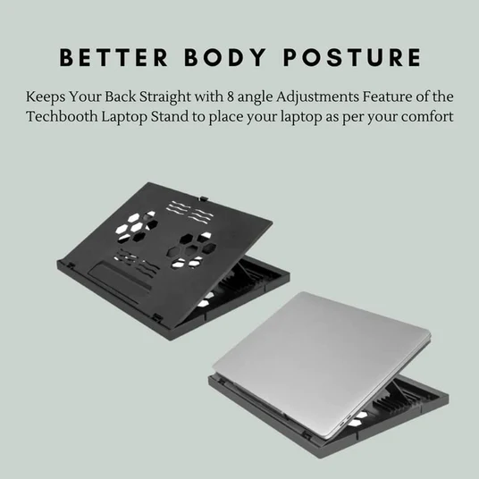 1229 LAPTOP STAND SUITABLE PORTABLE FOLDABLE COMPATIBLE WITH MACBOOK NOTEBOOK TABLET TRAY DESK TABLE BOOK WITH FREE PHONE STAND - Image 9