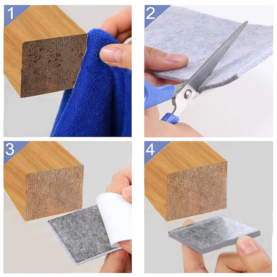 9134 FURNITURE PAD SQUARE FELT PADS FLOOR PROTECTOR PAD FOR HOME & ALL FURNITURE USE (PACK OF 4 PC) - Image 7