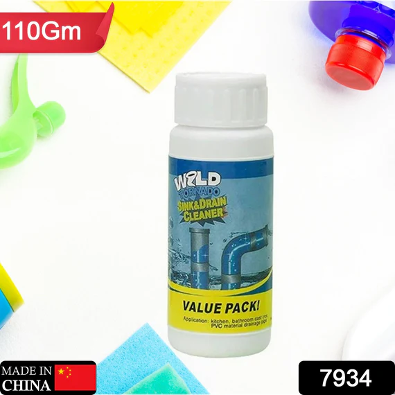 POWERFUL SINK AND DRAIN CLEANER, PORTABLE POWDER CLEANING TOOL SUPER CLOG REMOVER CHEMICAL POWDER AGENT FOR KITCHEN TOILET PIPE DREDGING (110 GM)