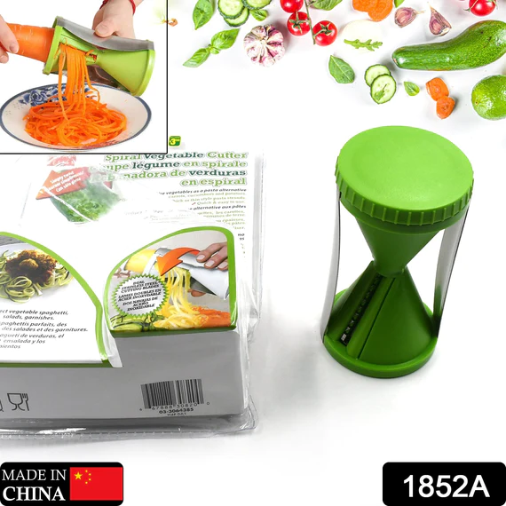 1852A PORTABLE SPIRALIZER VEGETABLE SLICER HANDHELD SPIRALIZER PEELER STAINLESS STEEL SPIRAL SLICER FOR SALAD VEGETABLES FRUIT SLICER