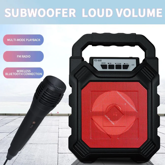 6642 WIRELESS BLUETOOTH PORTABLE BOOM BOX SUBWOOFER SUPPORT MIC INPUT OUTDOOR SPEAKER 5 W BLUETOOTH SPEAKER - Image 2