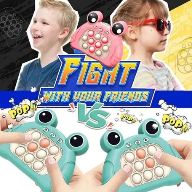 Quick Push Console with Instant Sound Feedback Handheld Fast Speed Pushing Game Pop The Target Interactive Educational Sensory Fidget Toy for Kids Adults Fun Gift for Children 3-12 (Green Frog) - Image 5