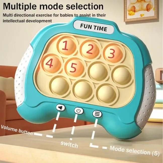 Quick Push Console with Instant Sound Feedback Handheld Fast Speed Pushing Game Pop The Target Interactive Educational Sensory Fidget Toy for Kids Adults Fun Gift for Children 3-12 (Green Frog) - Image 3