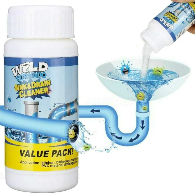 POWERFUL SINK AND DRAIN CLEANER, PORTABLE POWDER CLEANING TOOL SUPER CLOG REMOVER CHEMICAL POWDER AGENT FOR KITCHEN TOILET PIPE DREDGING (110 GM) - Image 5