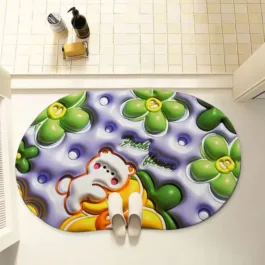 4598 SUPER ABSORBENT FLOOR MAT, NON SLIP BATH MAT EASTER QUICK DRY BATH MAT RUG FOR BATHROOM BATHTUB FIT UNDER DOOR
