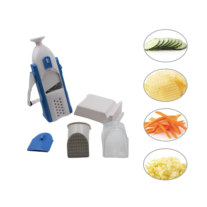 2803B MULTI-FUNCTION TIME SAVING VEGETABLE SLICER CUTTER + JULIENNE 5-IN-1 FOOD VEGETABLE POTATO CHOPPER, GARLIC GRINDER - Image 5