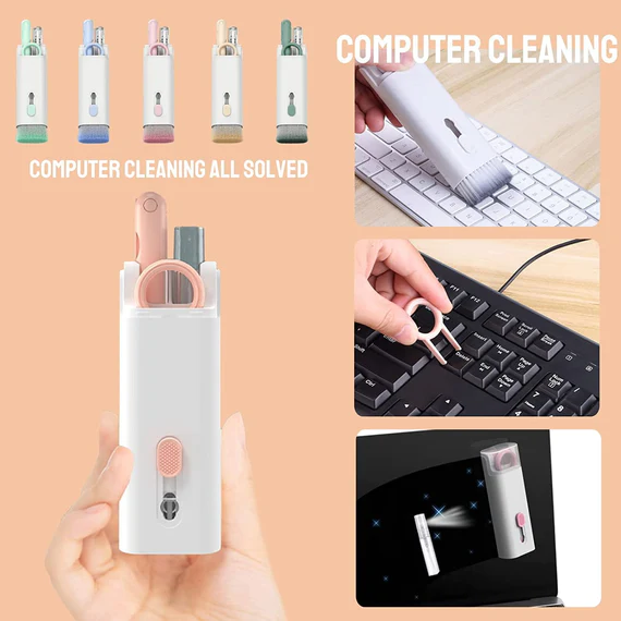6462 7 IN 1 ELECTRONIC CLEANER KIT, CLEANING KIT FOR MONITOR KEYBOARD AIRPODS, SCREEN DUST BRUSH INCLUDING SOFT SWEEP, SWIPE, AIRPOD CLEANER PEN, KEY PULLER AND SPRAY BOTTLE - Image 2