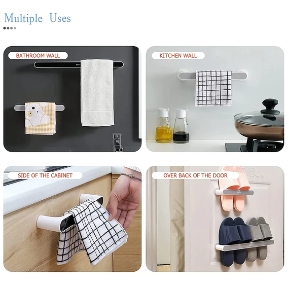 9130A TOWEL RACK & MULTIUSE RACK WITH 2 STICKER FOR HOME & MULTIUSE RACK (47 CM RACK ) - Image 6