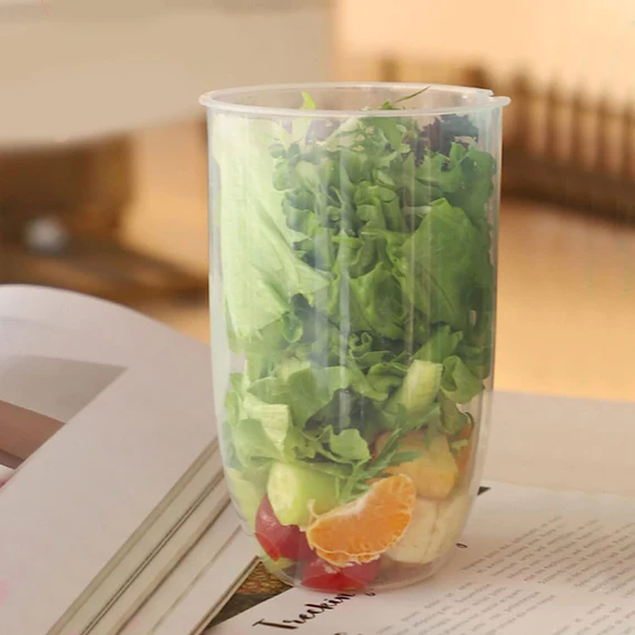 2545 FRUIT AND VEGETABLE SALAD CUPS EASY CLEAN SALAD MIXING CUP FOR BUSINESS PEOPLE FOR BUSINESS TRAVEL (1PC) - Image 4