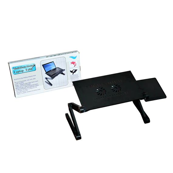 6925 MODERN STYLE PORTABLE ADJUSTABLE FOLDABLE LAPTOP HOLDER NOTEBOOK DESKS LAP PC FOLDING DESK TABLE VENTED STAND 2 BUILT IN COOLING FANS - Image 5
