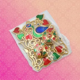 5997 DESIGNER RAKHI MERE BHAIYA WITH ROLI TIKKA PEACOCK DESIGNE SQUARE PLATE FOR KUMKUM THALI HOLDER, POOJA RETURN GIFT, BROTHER/BHAI/BHABHI/SISTER/FAMILY RAKHI FOR RAKSHABANDHAN