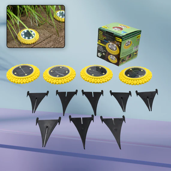 9364 4 PACK SOLAR GROUND LIGHTS, LED SOLAR POWERED DISK LIGHTS OUTDOOR WATERPROOF GARDEN LANDSCAPE LIGHTING FOR YARD DECK LAWN PATHWAY WALKWAY BALCONY DECORATION - Image 7