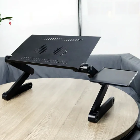 6925 MODERN STYLE PORTABLE ADJUSTABLE FOLDABLE LAPTOP HOLDER NOTEBOOK DESKS LAP PC FOLDING DESK TABLE VENTED STAND 2 BUILT IN COOLING FANS - Image 4