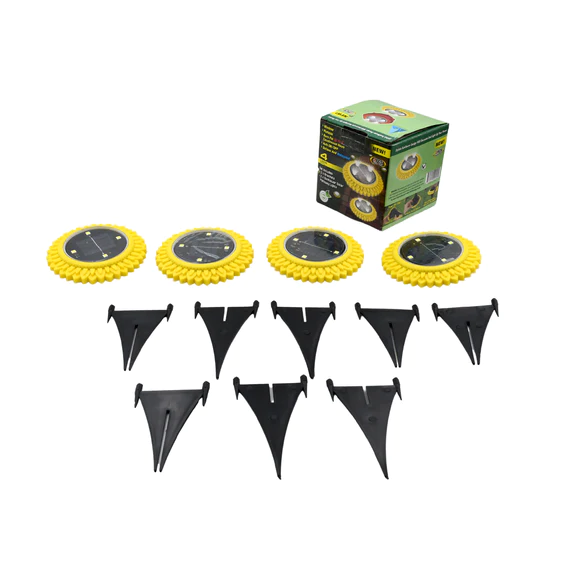 9364 4 PACK SOLAR GROUND LIGHTS, LED SOLAR POWERED DISK LIGHTS OUTDOOR WATERPROOF GARDEN LANDSCAPE LIGHTING FOR YARD DECK LAWN PATHWAY WALKWAY BALCONY DECORATION - Image 4