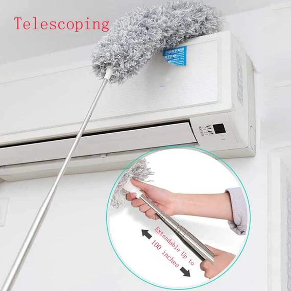 157 MICROFIBER DUSTERS FOR CLEANING, TELESCOPING FEATHER DUSTER WITH 100 INCHES EXTENDABLE HANDLE POLE, DUSTING CLEANING TOOLS FOR CLEANING HIGH CEILING, CEILING FAN, BLINDS, COBWEBS, FURNITURE, CARS - Image 7