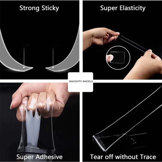 0882B STICKY TAPE WASHABLE ADHESIVE 1M TAPE REUSABLE, WEAR-RESISTANT TAPE NANO TAPE DOUBLE SIDED TAPE FOR PASTE PHOTOS HOME OFFICE SCHOOL - Image 6