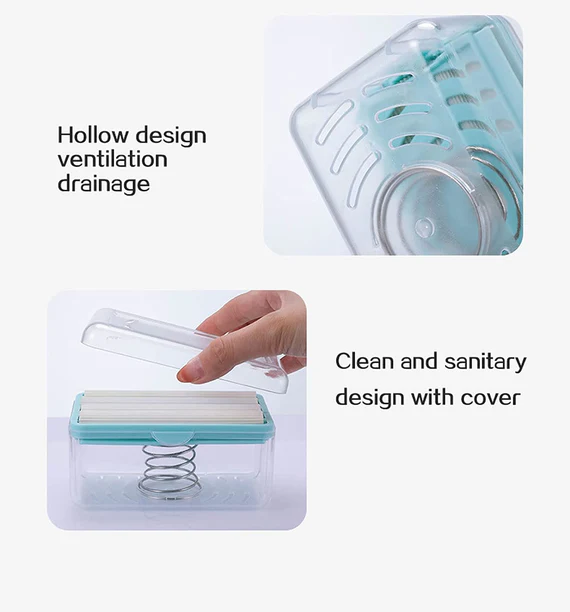 6303 2-IN-1 PORTABLE SOAP ROLLER DISH & SOAP DISPENSER WITH ROLLER AND DRAIN HOLES, MULTIFUNCTIONAL SOAP HOLDER FOAMING SOAP BAR BOX FOR HOME, KITCHEN, BATHROOM - Image 2