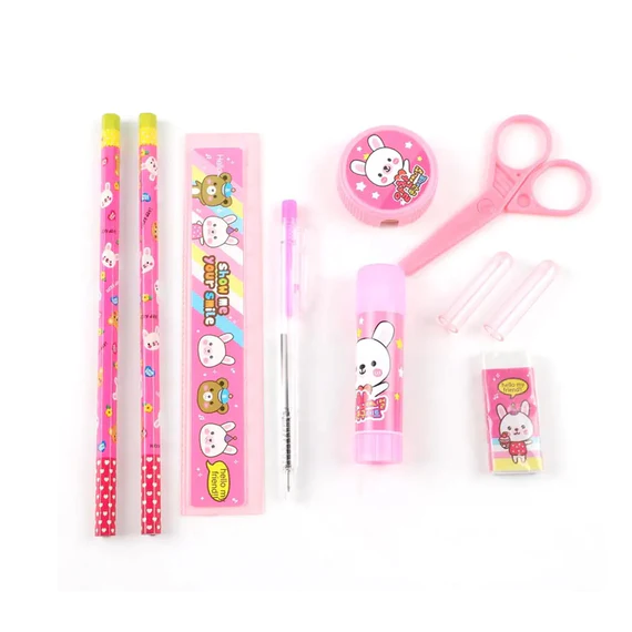 7959 10 PCS SET STATIONARY SET INCLUDING PENCIL RULER RUBBER PENCIL SHARPENER GLUE BALLPOINT PEN SCISSORS PENCIL COVER, SCHOOL, OFFICE PRODUCT GIFT - Image 6
