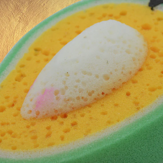 KT01 SPONGE HOUSEHOLD KITCHEN MANGO SHAPE BOWL DISH WASHING CLEANING PAD CLEANER, BATH CLEANING SPONGE DISHWASHING SPONGE MANGO (1 PC) - Image 3