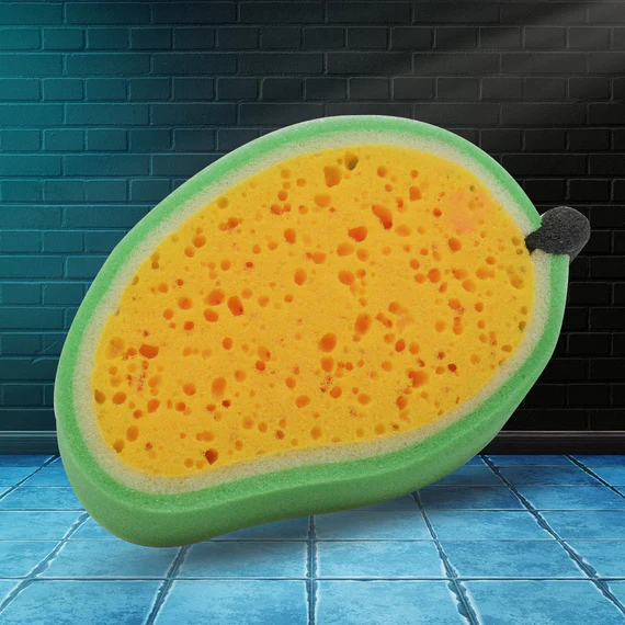 KT01 SPONGE HOUSEHOLD KITCHEN MANGO SHAPE BOWL DISH WASHING CLEANING PAD CLEANER, BATH CLEANING SPONGE DISHWASHING SPONGE MANGO (1 PC) - Image 4