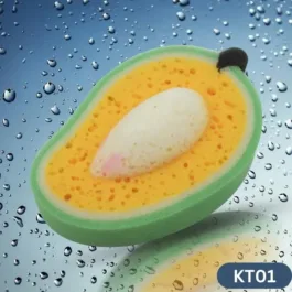 KT01 SPONGE HOUSEHOLD KITCHEN MANGO SHAPE BOWL DISH WASHING CLEANING PAD CLEANER, BATH CLEANING SPONGE DISHWASHING SPONGE MANGO (1 PC)