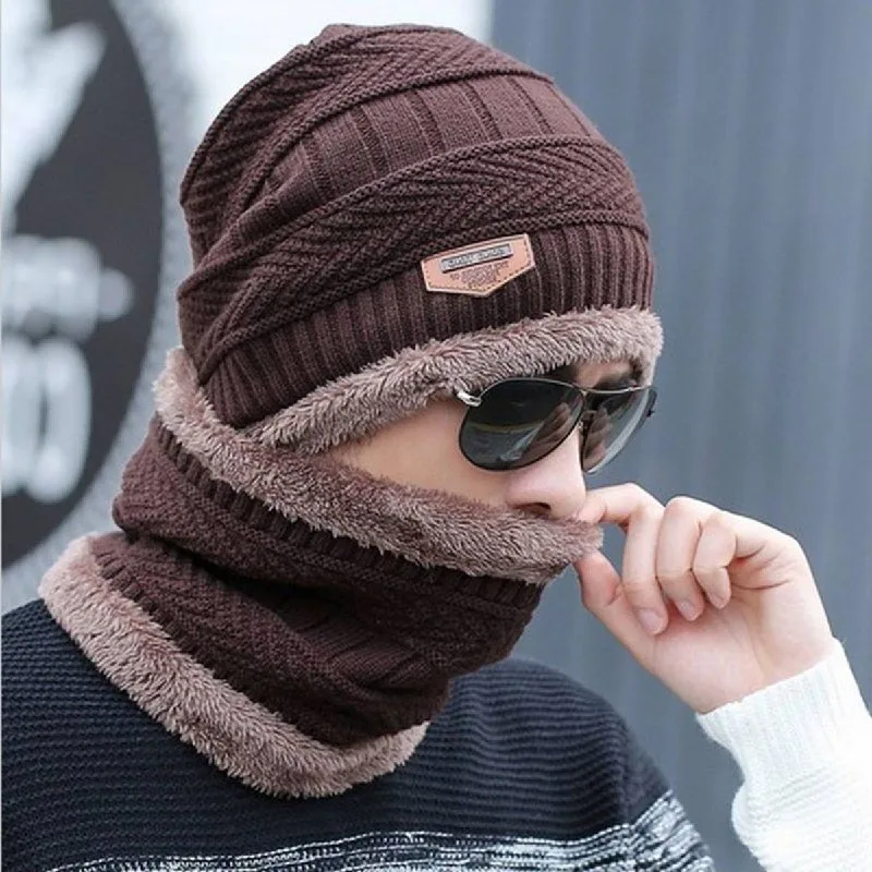 HC01  ULTRA SOFT UNISEX WOOLLEN BEANIE CAP PLUS MUFFLER SCARF - Image 6