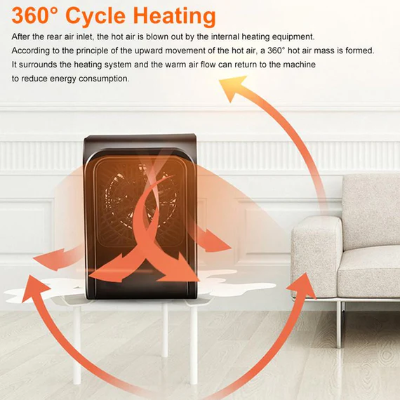 HI01 ROOM HEATER 220V BROWN BOX HEATER FOR OFFICE & BEDROOM USE HEATER - Image 7