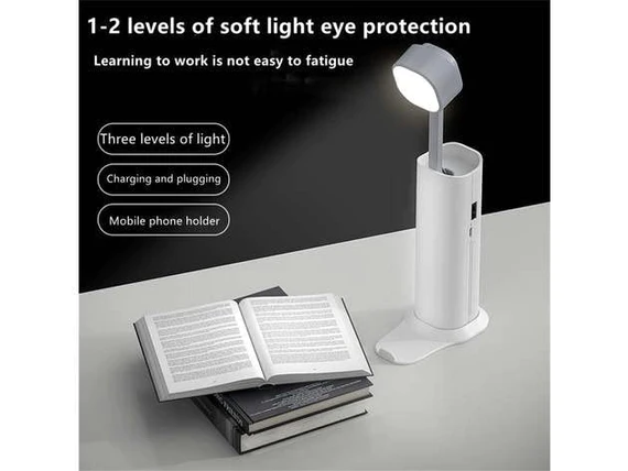 MA02 4 IN 1 CREATIVE DESK LAMP, RECHARGEABLE LED TABLE FLASHLIGHT EYE PROTECTION TABLE LAMP POWER BANK HANDHELD DESK NIGHT LAMP PORTABLE TORCH LIGHT WITH ADJUSTABLE LIGHT HEAD FOR HOME KIDS ROOM BEDROOM OFFICE - Image 4