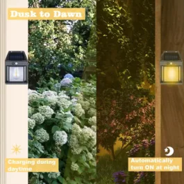 SL04 SOLAR WALL LIGHTS / LAMP OUTDOOR, WIRELESS DUSK TO DAWN PORCH LIGHTS FIXTURE, SOLAR WALL LANTERN WITH 3 MODES & MOTION SENSOR, WATERPROOF EXTERIOR LIGHTING WITH CLEAR PANEL (1 PC )