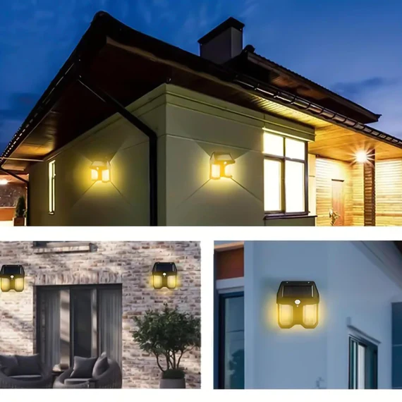 SL07 OUTDOOR SOLAR WALL LAMP OUTDOOR WATERPROOF HIGH QUALITY LAMP INDUCTION GARDEN LAMP GARDEN VILLA NIGHT LAMP DOUBLE LAMP LIGHT (1 PC) - Image 2