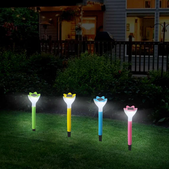 SL06 STREET LIGHT SOLAR FLOWERS LIGHTS ROAD LIGHT FLOWER LANDSCAPE LIGHT DECORATIVE YARD LIGHTS SOLAR LIGHTS GARDEN STAKE FLOWER LIGHTS SOLAR LANDSCAPE LIGHT IN OUTDOOR SPOTLIGHT (2 PC ) - Image 3