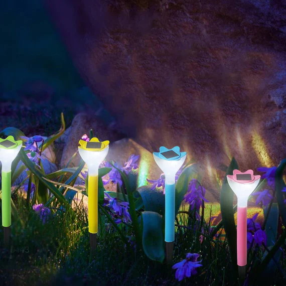 SL06 STREET LIGHT SOLAR FLOWERS LIGHTS ROAD LIGHT FLOWER LANDSCAPE LIGHT DECORATIVE YARD LIGHTS SOLAR LIGHTS GARDEN STAKE FLOWER LIGHTS SOLAR LANDSCAPE LIGHT IN OUTDOOR SPOTLIGHT (2 PC ) - Image 4