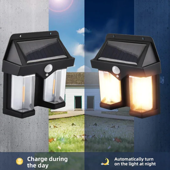 SL07 OUTDOOR SOLAR WALL LAMP OUTDOOR WATERPROOF HIGH QUALITY LAMP INDUCTION GARDEN LAMP GARDEN VILLA NIGHT LAMP DOUBLE LAMP LIGHT (1 PC) - Image 8